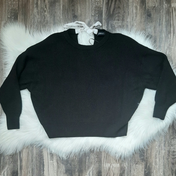 Zara Knit Cropped Black Sweater - Picture 5 of 9